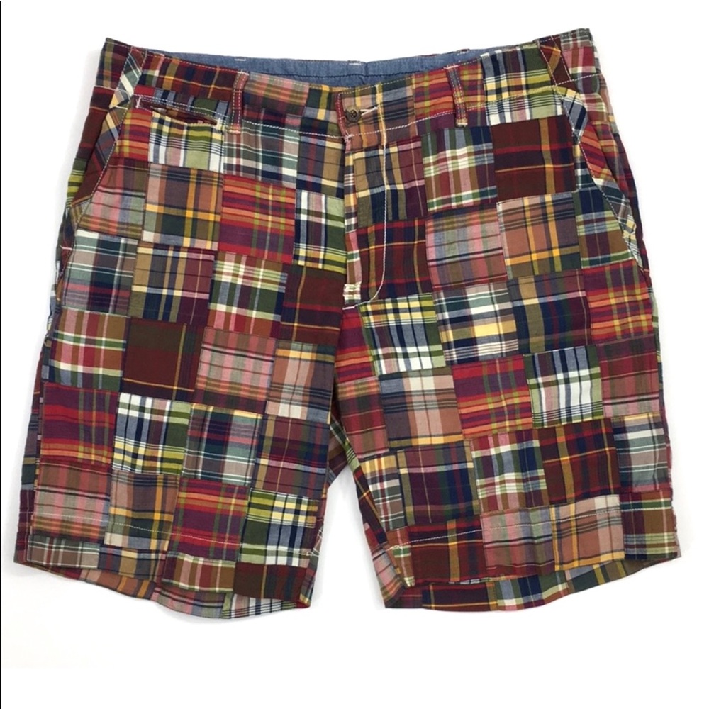 Polo Ralph Lauren Madras Plaid Patchwork Cotton Shorts Men’s size 38 Preppy
